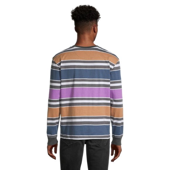 Guess Originals Block Stripe Long-Sleeve Cotton T-Shirt by Simons | L - Picture 2 of 3